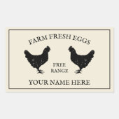 Frischeier aus Freilandhaltung, rustikales Hühnche Rechteckiger Aufkleber (Vorderseite)
