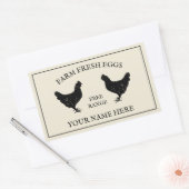 Frischeier aus Freilandhaltung, rustikales Hühnche Rechteckiger Aufkleber (Umschlag)