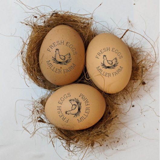 Frischeier Niedlich Hen Monogram Egg Briefmarke Gummistempel