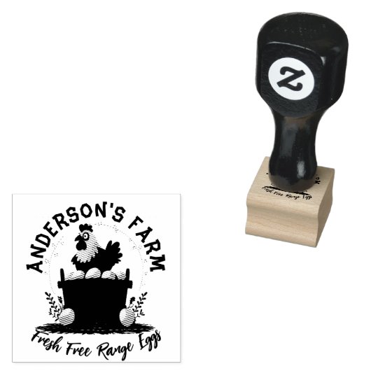 Frischeier — Rustikales Familieneier Gummistempel (Stempel)