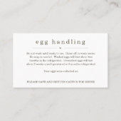 Frischeier-Visitenkarte mit Bedienungsanleitung Visitenkarte (Rückseite)