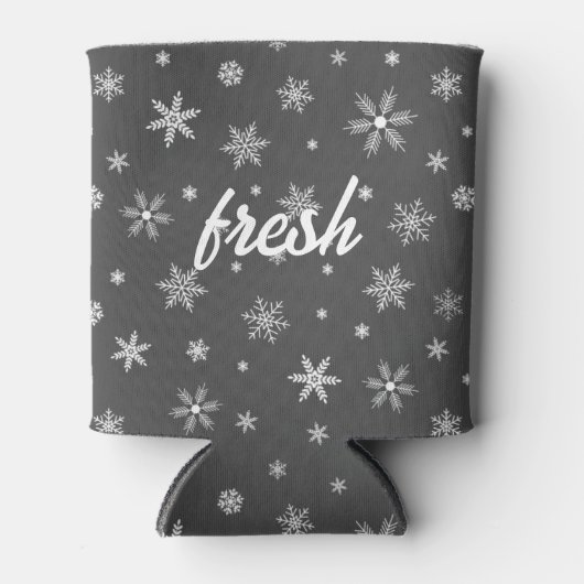 Frischeis-Krustenmuster dunkelgrau Dosenkühler (Vorderseite)
