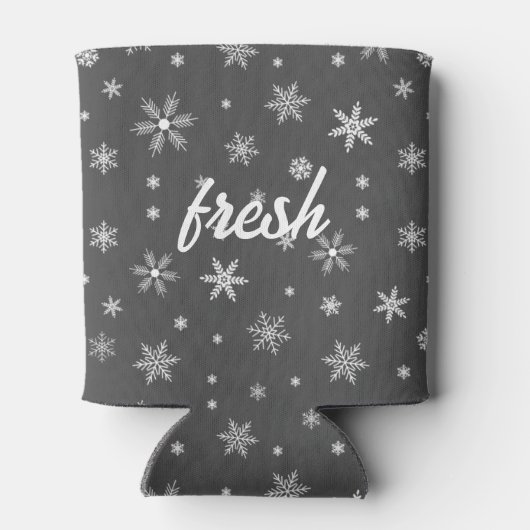 Frischeis-Krustenmuster dunkelgrau Dosenkühler (Rückseite)