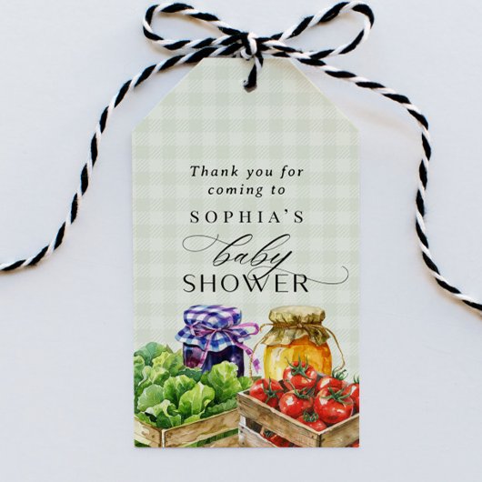 Frischer Bauer Markt Grown Baby Shower Geschenkanhänger