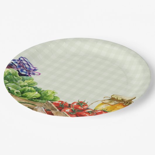 Frischer Bauer Markt Grown Baby Shower Pappteller (Schrägansicht)