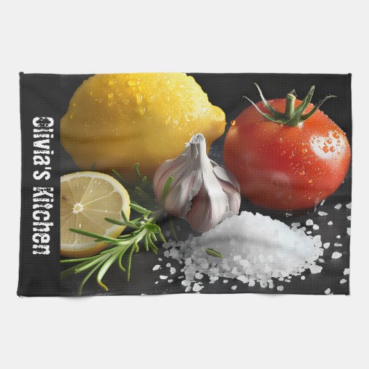 Frischer Bio gesunder Feinschmecker Geschirrtuch (Horizontal)