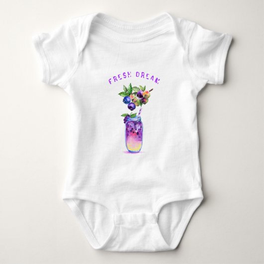 Frischer Blueberry Drink Baby Bodysuit - Benutzerd Baby Strampler (Vorderseite)