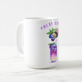 Frischer Blueberry Drink Design Coffee Tasse (Vorderseite Links)