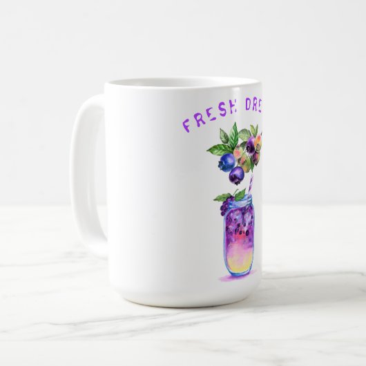Frischer Blueberry Drink Design Coffee Tasse (Vorderseite Links)