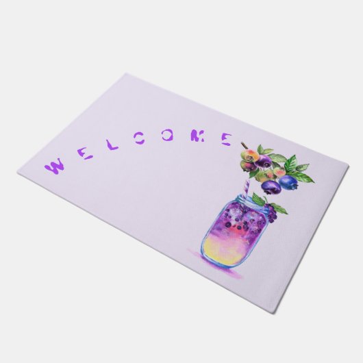 Frischer Blueberry Drink Doormat Fußmatte (Schrägansicht)