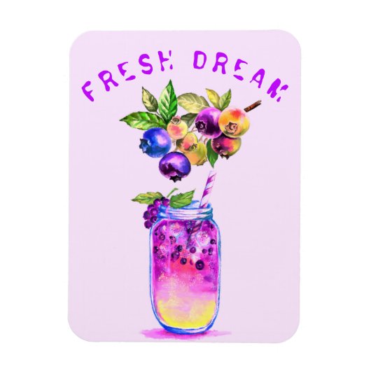 Frischer Blueberry Drink Magnet - Benutzerdefinier (Vertikal)