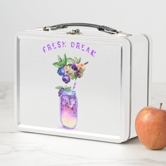 Frischer Blueberry Drink Metal Lunch Box Custom Te (Beispiel)