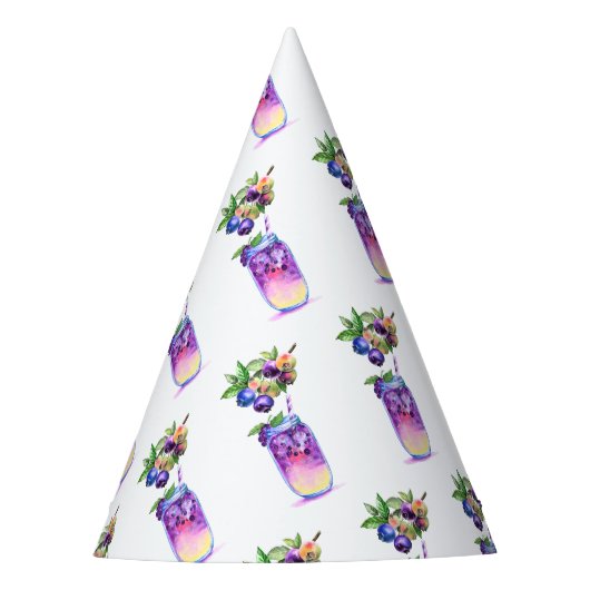 Frischer Blueberry Drink Party Hat Partyhütchen (Vorderseite)