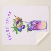 Frischer Blueberry Drink Sherpa Blanket Custom Tex Sherpadecke (Vorderseite (Horizontal))