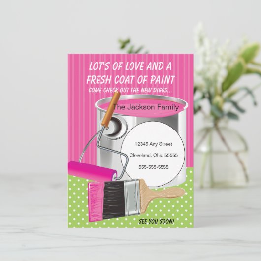 Frischer Coat of Paint Moving Announcement Ankündigung (Stehend Vorderseite)