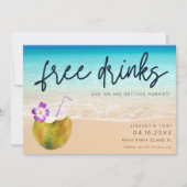 Frischer Drink Beach Hochzeit Save the Date (Vorderseite)