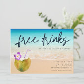 Frischer Drink Beach Hochzeit Save the Date (Stehend Vorderseite)