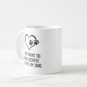 Frischer Drink Kaffee und Pet mein Hund Kaffeetasse (Vorderseite Links)