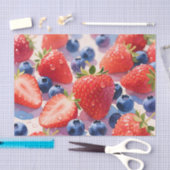 Frischer Erdbeer Blaubeer-Schwall Seidenpapier (Handwerk)