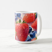 Frischer Erdbeer Blaubeer Sprudel Kaffeetasse (VorderseiteRechts)