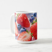 Frischer Erdbeer Blaubeer Sprudel Kaffeetasse (Vorderseite Links)