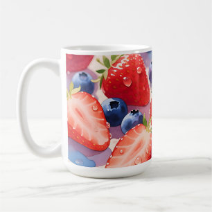 Frischer Erdbeer Blaubeer Sprudel Kaffeetasse
