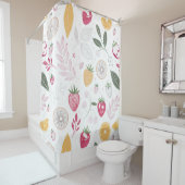 Frischer Erdbeeren- & Blumenduschvorhang - hell Duschvorhang (Beispiel)