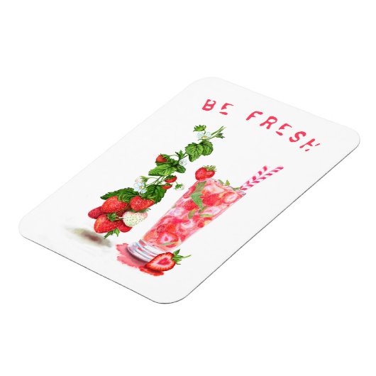 Frischer Erdbeersaft Cooler Drink - Sommerfrüchte Magnet (Linke Seite)