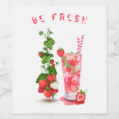 Frischer Erdbeersaft Cooler Drink - Sommerfrüchte Weinetikett (Einzelnes Label)