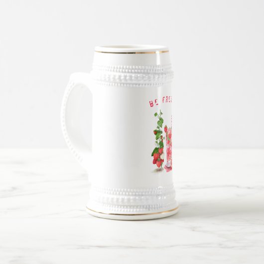 Frischer Erdbeersaft Cooler Drink - Sommerzeit Bierglas (Vorderseite Links)