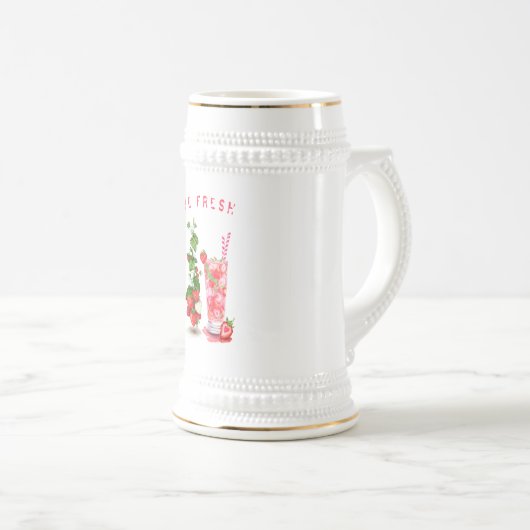 Frischer Erdbeersaft Cooler Drink - Sommerzeit Bierglas (VorderseiteRechts)