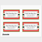 Frischer Erdbeersaft, hausgemachte Bezeichnung Rechteckiger Aufkleber (Blatt)