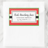 Frischer Erdbeersaft, hausgemachte Bezeichnung Rechteckiger Aufkleber (Tasche)