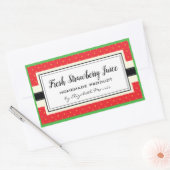 Frischer Erdbeersaft, hausgemachte Bezeichnung Rechteckiger Aufkleber (Umschlag)