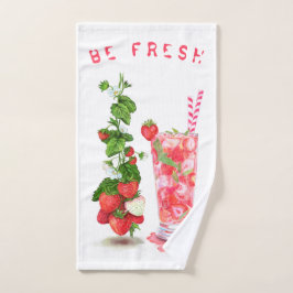 Frischer Erdbeertrunk Badehandtücher - Eigener Tex Badhandtuch Set