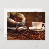 Frischer Erdkaffee Postkarte (Vorne/Hinten)