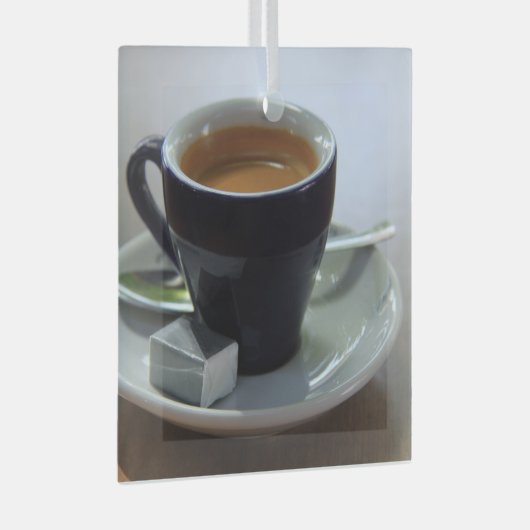 Frischer Espresso Ornament Aus Glas (Vorderseite Rechts)