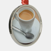 Frischer Espresso Silbernes Ornament (Rechts)