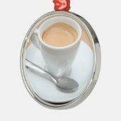 Frischer Espresso Silbernes Ornament (Links)