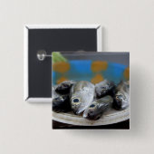 Frischer Fisch auf dem Fischmarkt (Mercado de Peix Button (Vorne & Hinten)