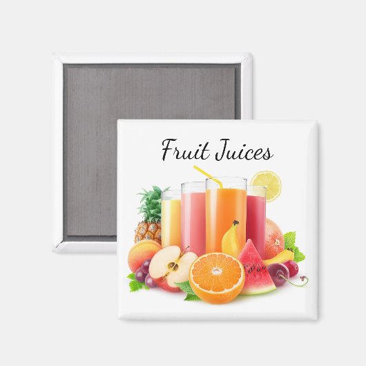 Frischer Fruchtsaft Magnet (Vorderseite/Rückseite)