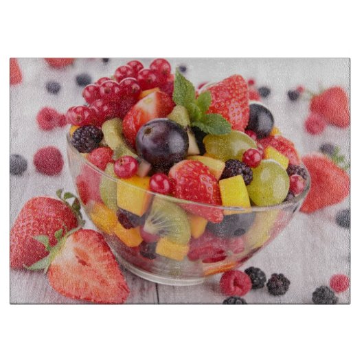 Frischer Fruchtsalat Schneidebrett (Vorderseite)