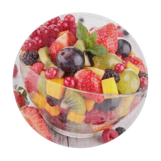 Frischer Fruchtsalat Schneidebrett (Vorderseite)