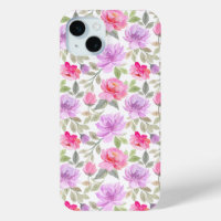 Frischer Frühlingsvibe: Rosa und lila florales Des