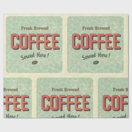 Frischer, gebrühter Kaffee wird hier serviert Geschenkpapier (Flach)