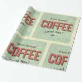 Frischer, gebrühter Kaffee wird hier serviert Geschenkpapier (Ungerollt)
