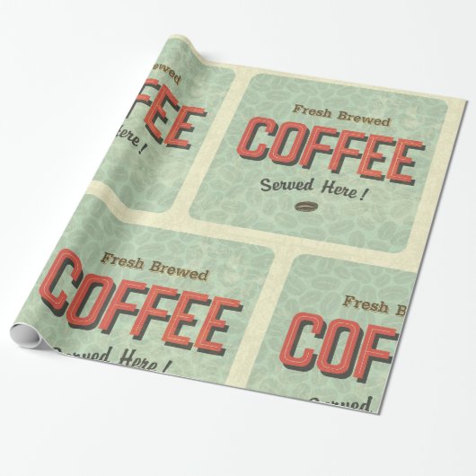 Frischer, gebrühter Kaffee wird hier serviert Geschenkpapier (Ungerollt)