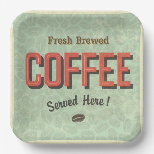 Frischer, gebrühter Kaffee wird hier serviert Pappteller (Vorderseite)