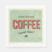 Frischer, gebrühter Kaffee wird hier serviert Serviette (Vorderseite)