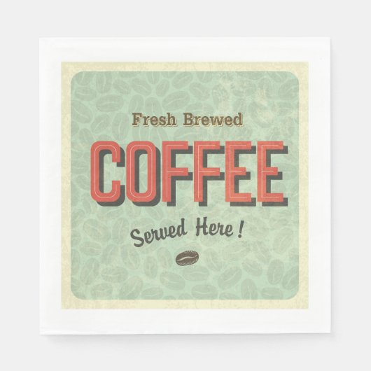 Frischer, gebrühter Kaffee wird hier serviert Serviette (Vorderseite)